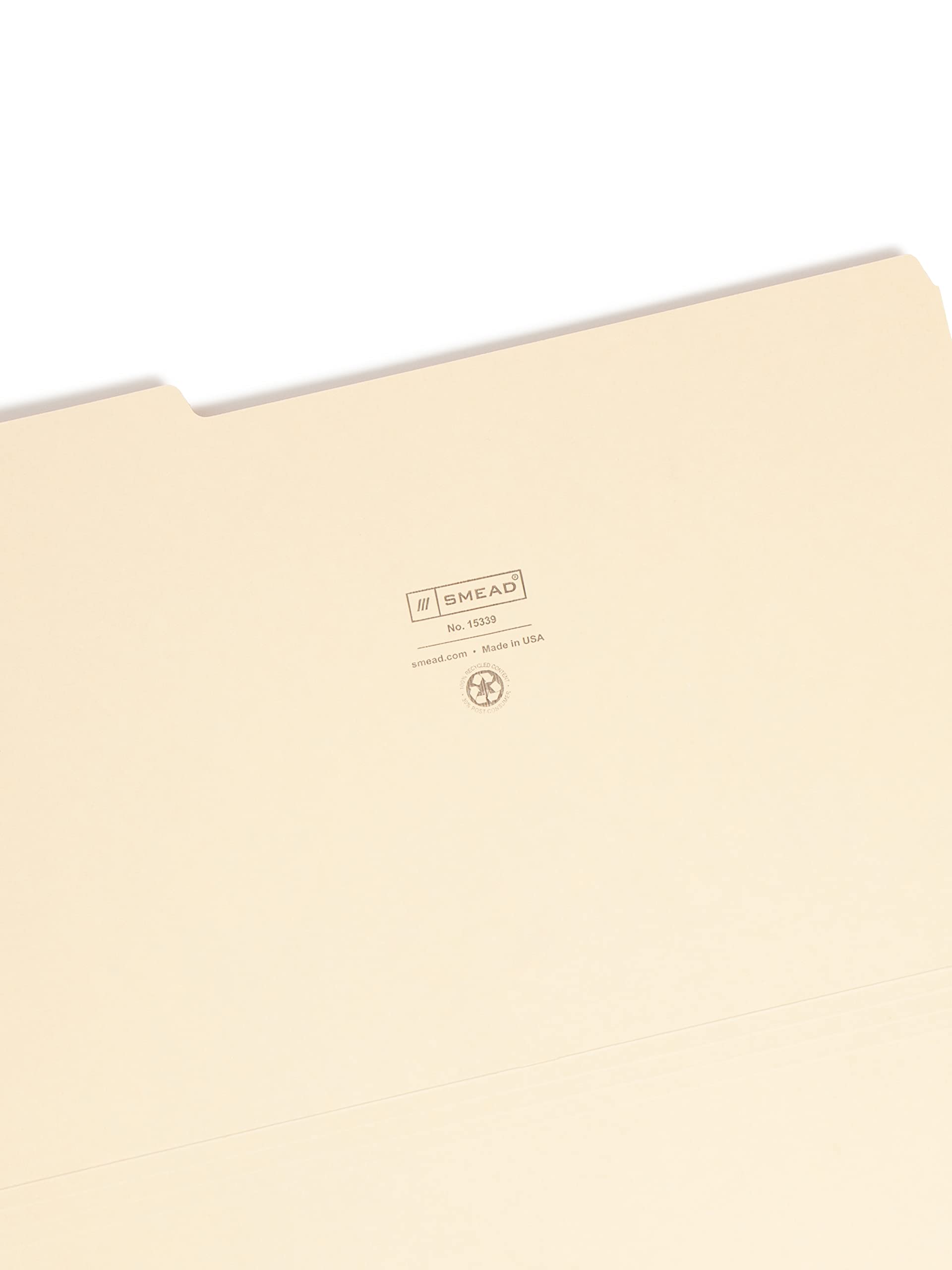Smead 100% Recycled File Folder, 1/3-Cut Tab, Legal Size, Manila, 100 per Box (15339)