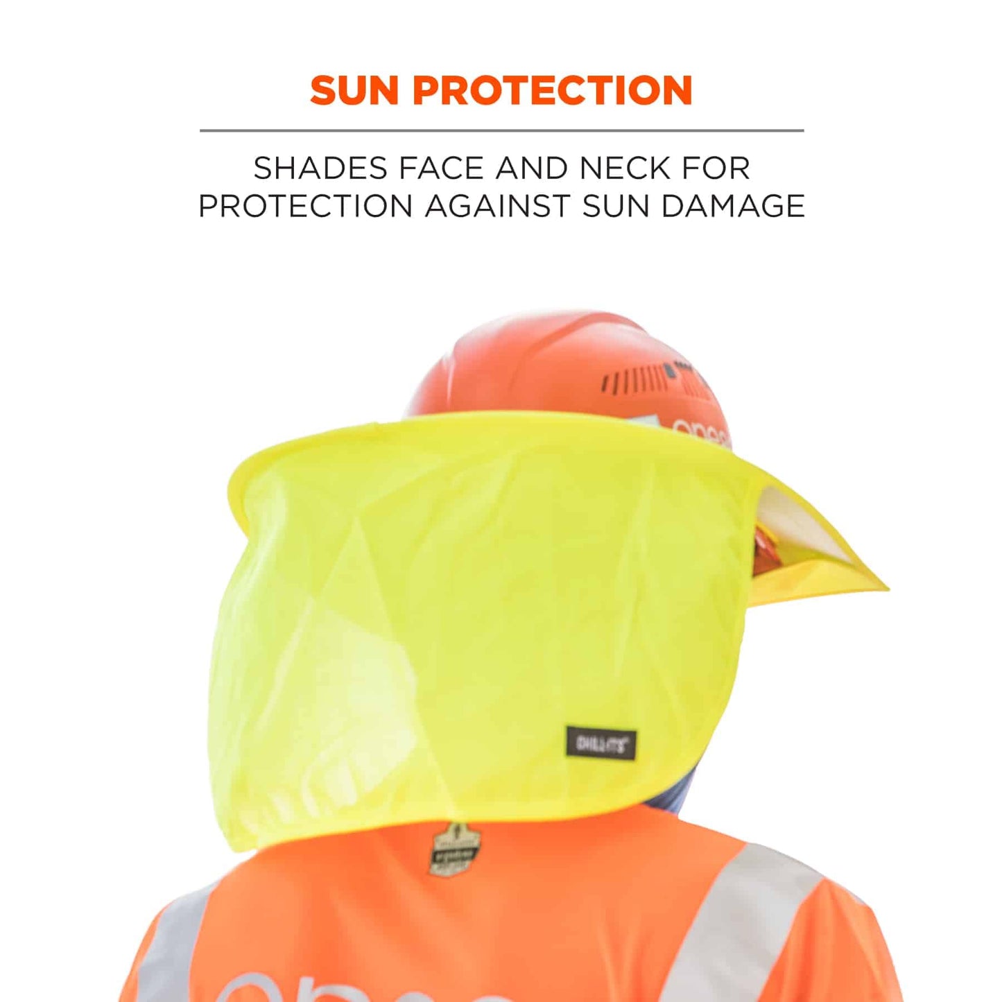 Ergodyne Chill-Its 6660 Attachable Hard Hat Brim with Neck Shade, Lime