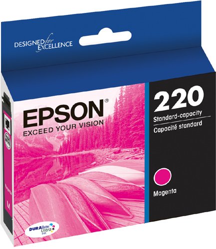 Epson T220 DURABrite Ultra -Ink Standard Capacity Cyan -Cartridge (T220320-S) for Select Expression and Workforce Printers, Magenta, 1 Count (Pack of 2)