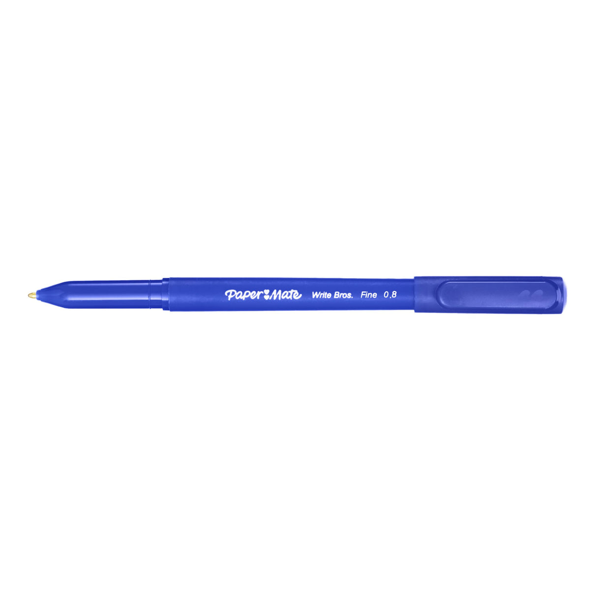Paper Mate Write Bros Ballpoint Pens, Fine Point (0.8mm), Blue, 12 Count