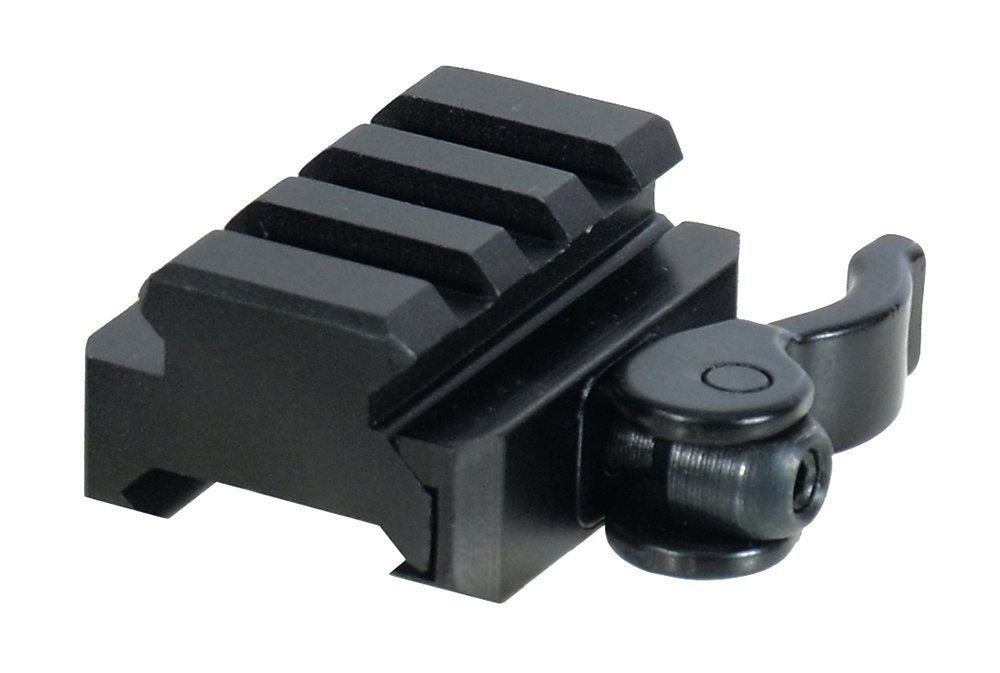 UTG 3-Slot QD Lever Mount Adaptor and Riser, Medium Profile, Black