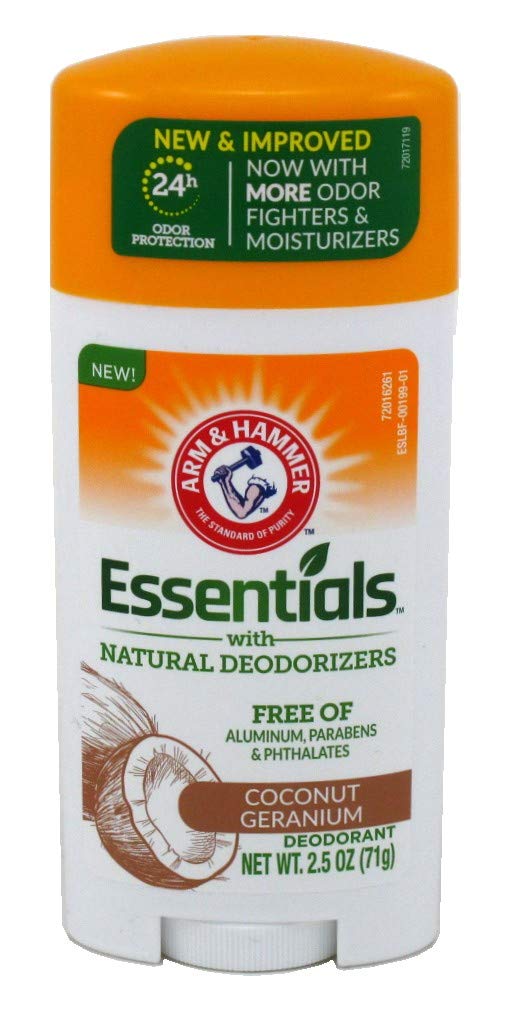 Arm & Hammer Deodorant 2.5 Ounce Essentials Coconut Geranium (Pack of 2)