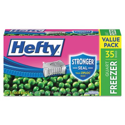 Slider Bags, 1 qt, 2.5 mil, 7" x 8", Clear, 315/Carton
