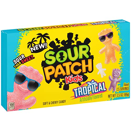 SOUR PATCH KIDS Tropical Soft & Chewy Candy, Bulk Candy, 12 - 3.5 oz Boxes
