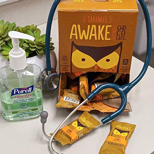 AWAKE Caffeinated Chocolate Bites, Caramel Chocolate Energy Snack, 1 Bite Equals 1/2 Cup of Coffee, 50 Bites