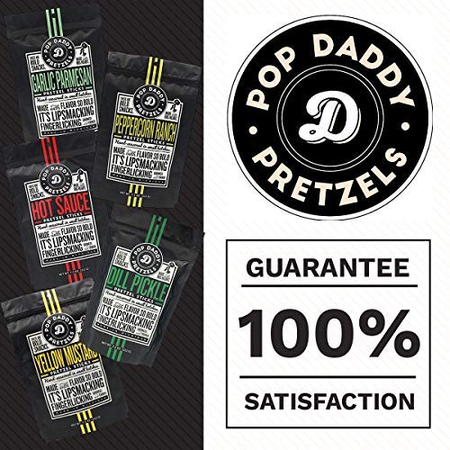 Pop Daddy Flavored Pretzels Sticks, Dill Pickle Flavor, 3oz Healthy Gourmet Pretzels Snacks, 15 Pack