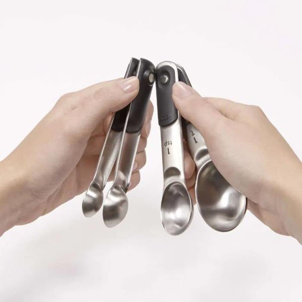 OXO Good Grips 4 Piece Stainless Steel Measuring Spoons with Magnetic Snaps