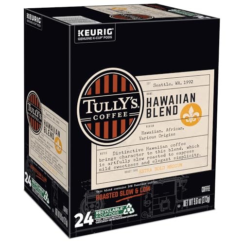 Tully's Coffee Hawaiian Blend Keurig Single-Serve K-Cup Pods, Medium Roast Coffee, 96 Count