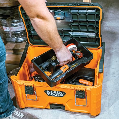Klein Tools 54803MB MODbox Medium Deep Tool Box, Heavy Duty Organizer with Removable Tray, Water and Debris Resistant, Stackable Module