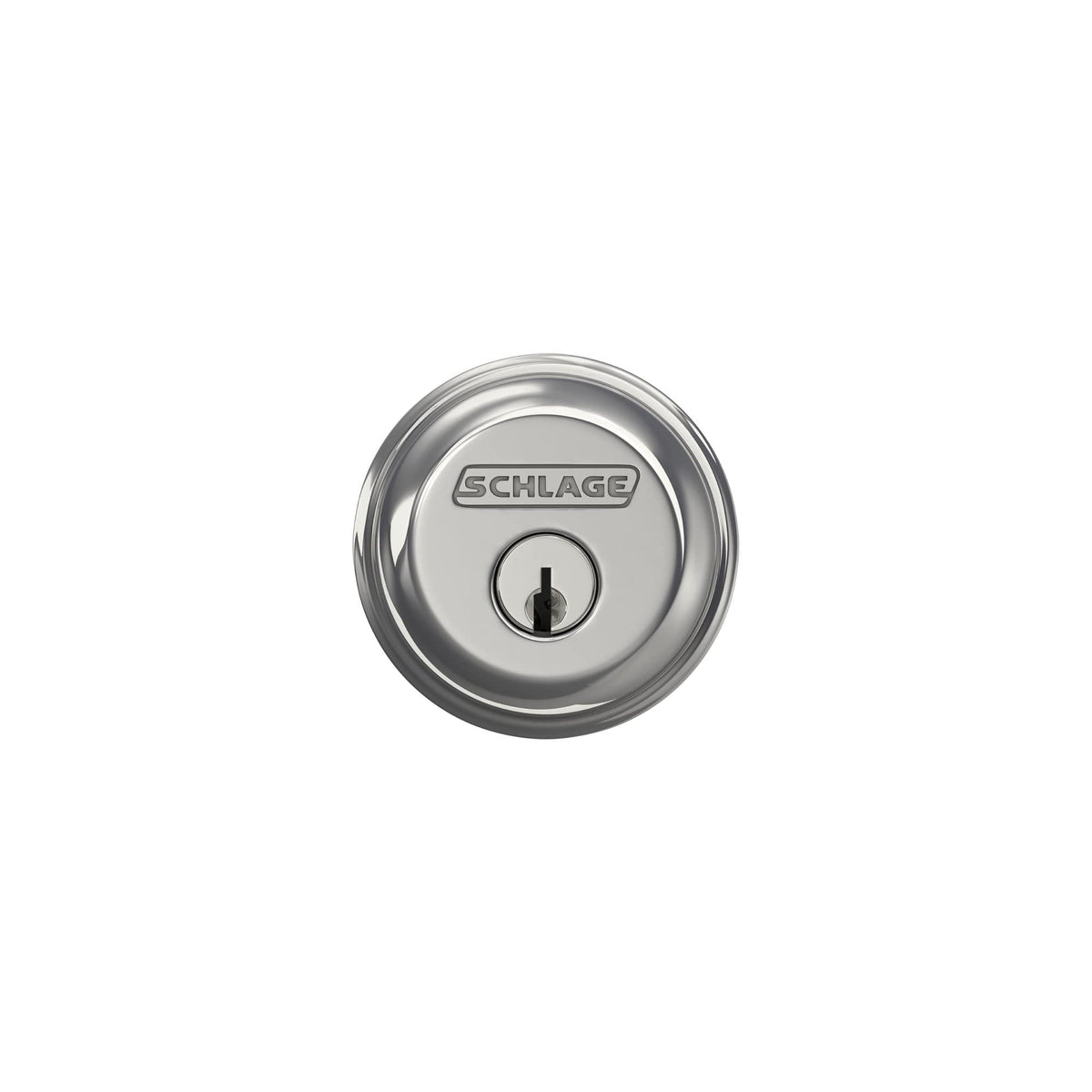 SCHLAGE B60N625 Deadbolt, Keyed 1 Side, Bright Chrome
