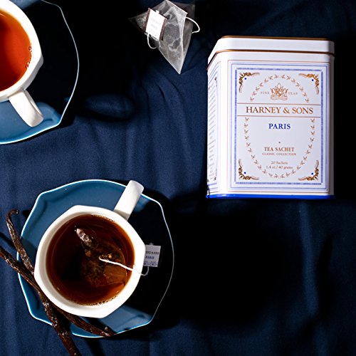 Harney & Sons Paris Black Tea – 20 Sachets | Fruity Vanilla & Caramel Blend with Hint of Lemony Bergamot