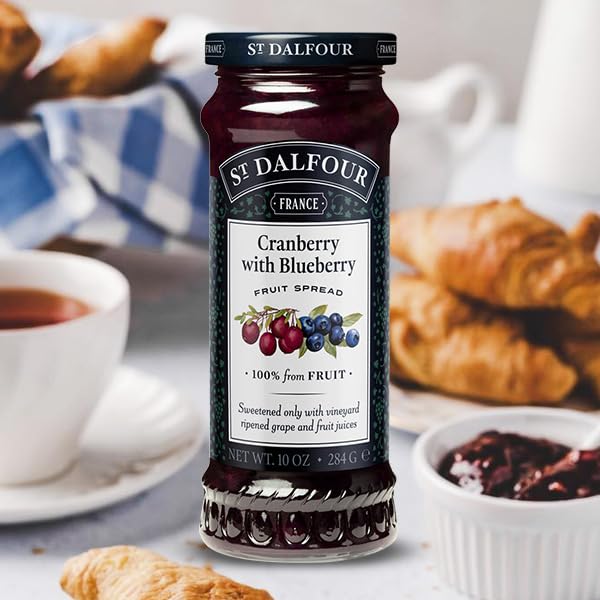 St. Dalfour Cranberry & Blueberry Fruit Spread, 10 Ounce (Pack of 6)