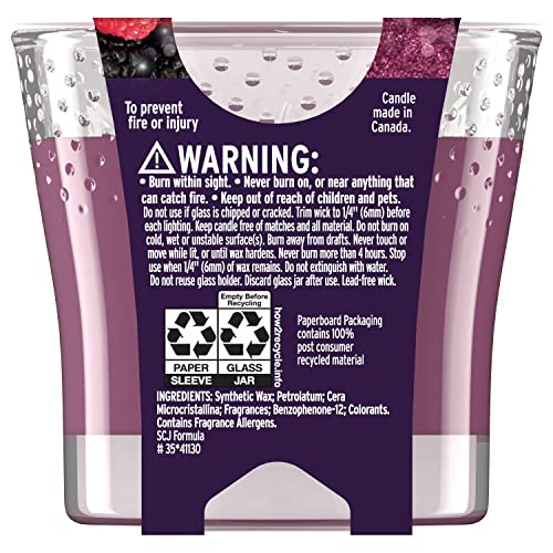 Glade Candle Jar, Air Freshener, Velvety Berry Bliss, 3.4 oz