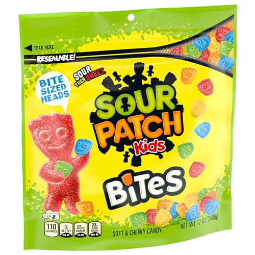 SOUR PATCH KIDS Bites Soft & Chewy Candy, Bulk Candy, 12-12 oz Bags