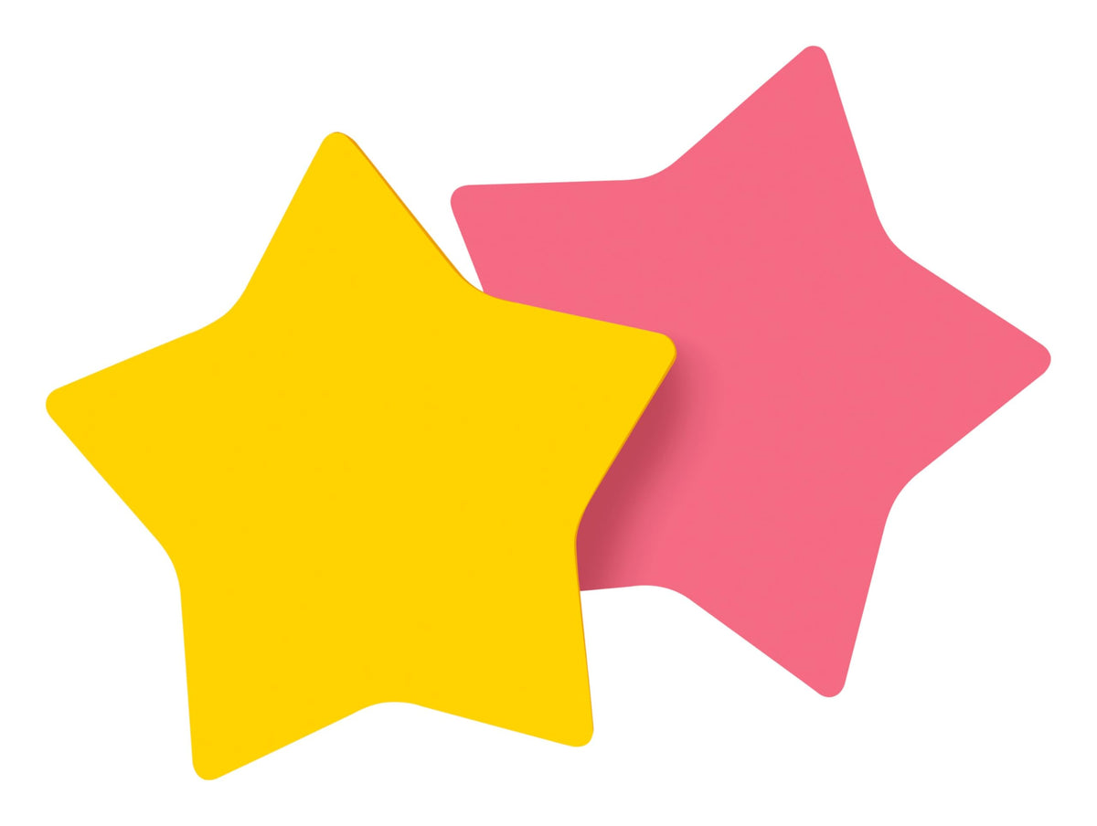 Post-it Notes, Star Shape, Assorted Colors, 2.6x2.6 in, 2 Pads, 75 Sheets/Pad (7350-STR)