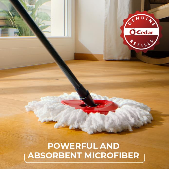 O-Cedar EasyWring Spin Mop Head Replacement (Pack of 6) | Machine Washable | Reusable | Packaging May Vary