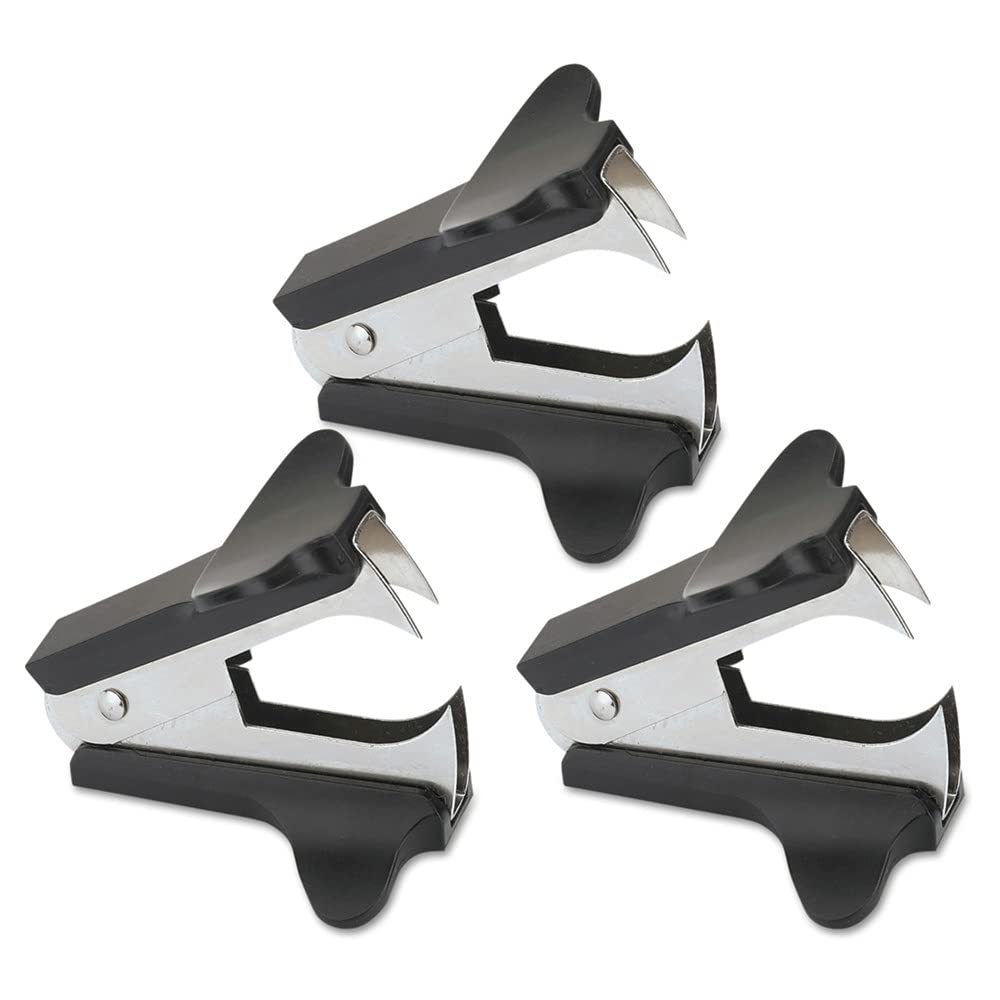 Universal Jaw Style Staple Remover, Black, 3 per Pack
