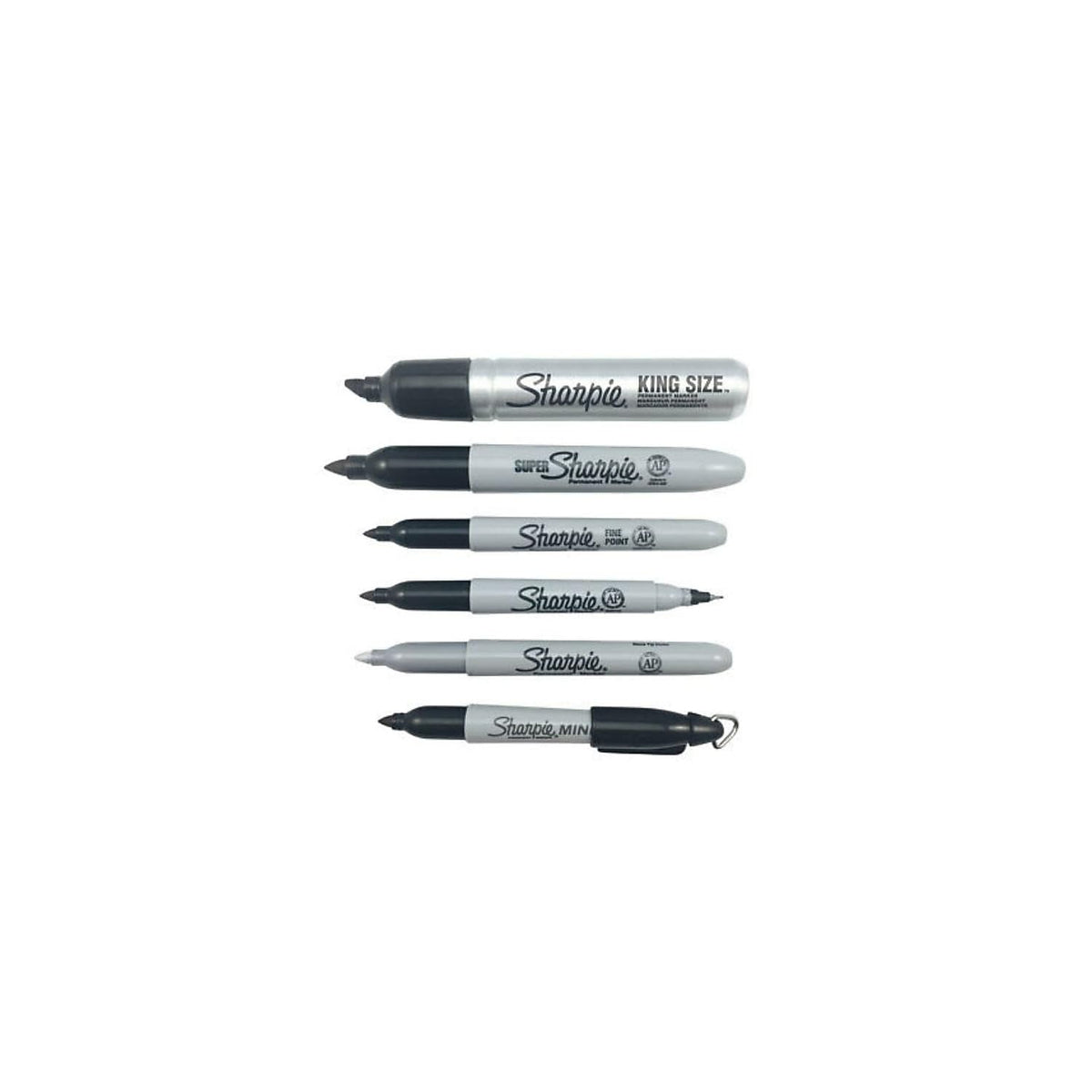 Sharpie 33666PP Super Permanent Markers Fine Point Black 6/Pack