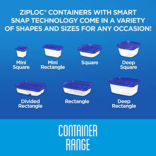 Ziploc Food Storage Meal Prep Containers Reusable for Kitchen Organization, Dishwasher Safe, Leftover Pack, 10 Count