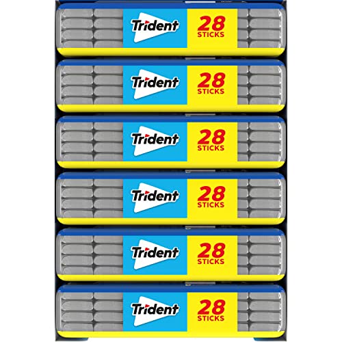 Trident Original Flavor Sugar-Free Chewing Gum, 6 Pocket Packs of 28 Pieces (168 Total Pieces)