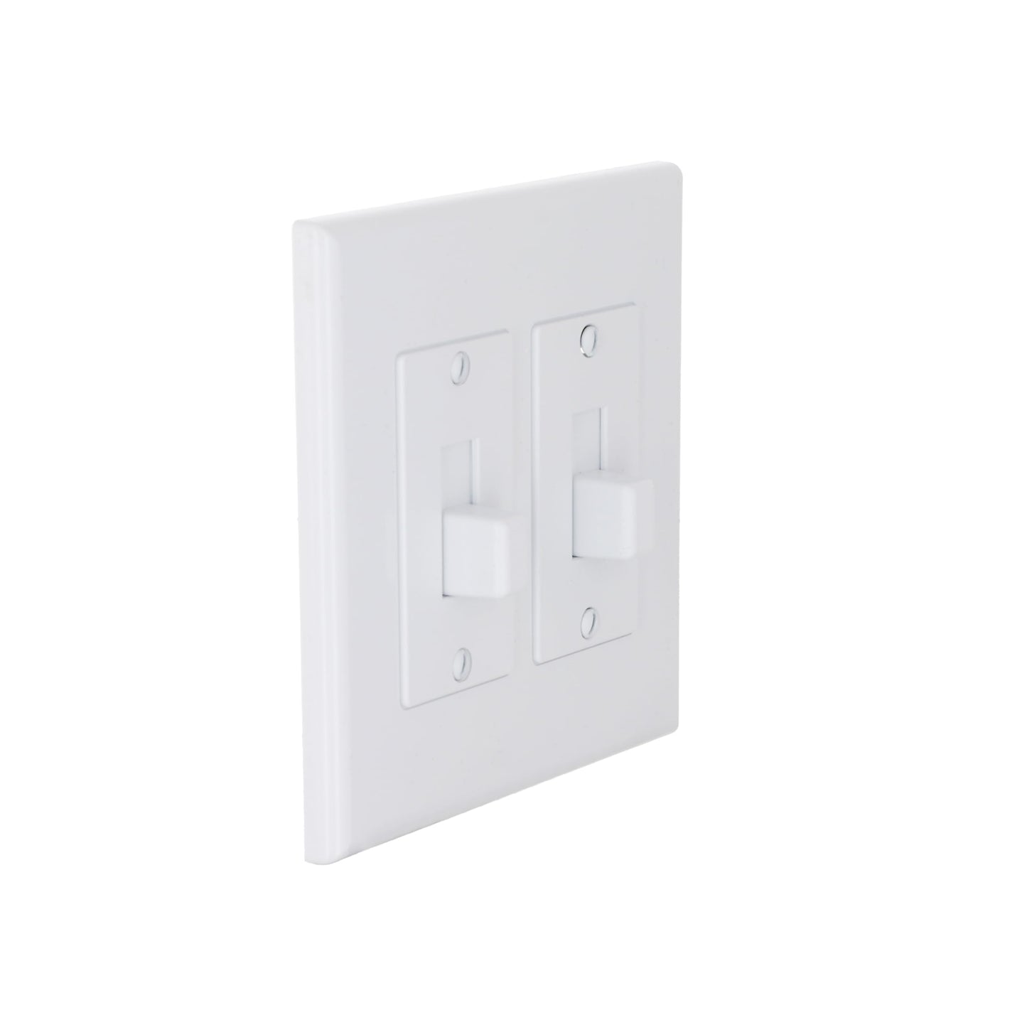 TayMac 2672W 2-Gang MASQUE Decorator Cover, Toggle, White