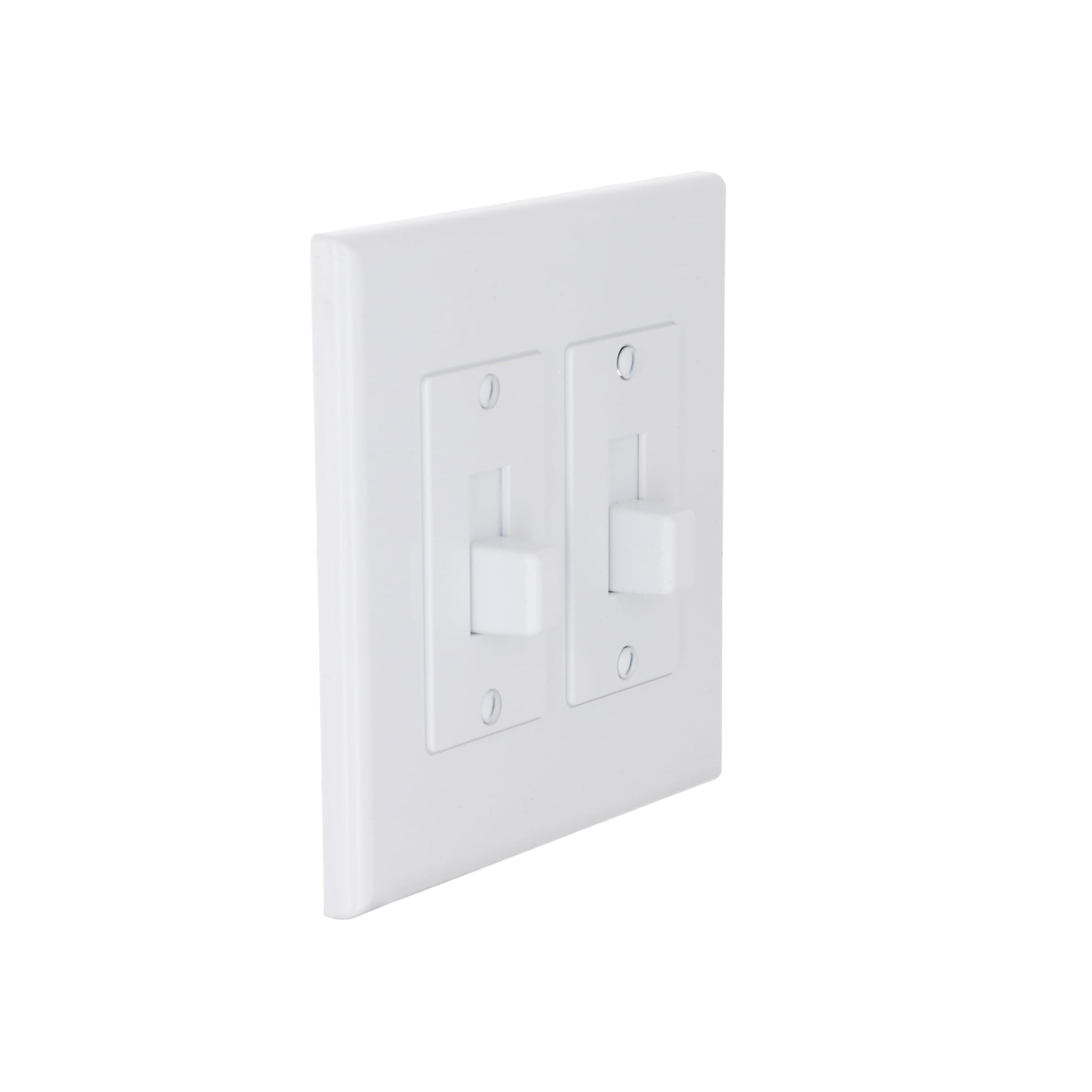 TayMac 2672W 2-Gang MASQUE Decorator Cover, Toggle, White