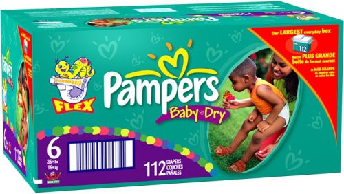 Pampers Baby Dry Diapers, Size 6, 112-Count