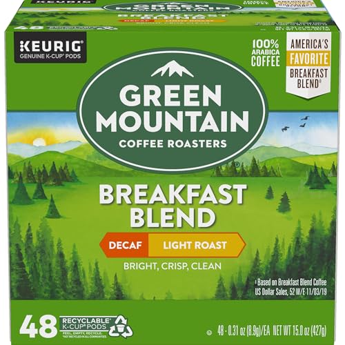 Green Mountain Coffee Roasters Decaf Breakfast Blend, K-Cup Portion Pack for Keurig K-Cup Brewers (Pack of 48)