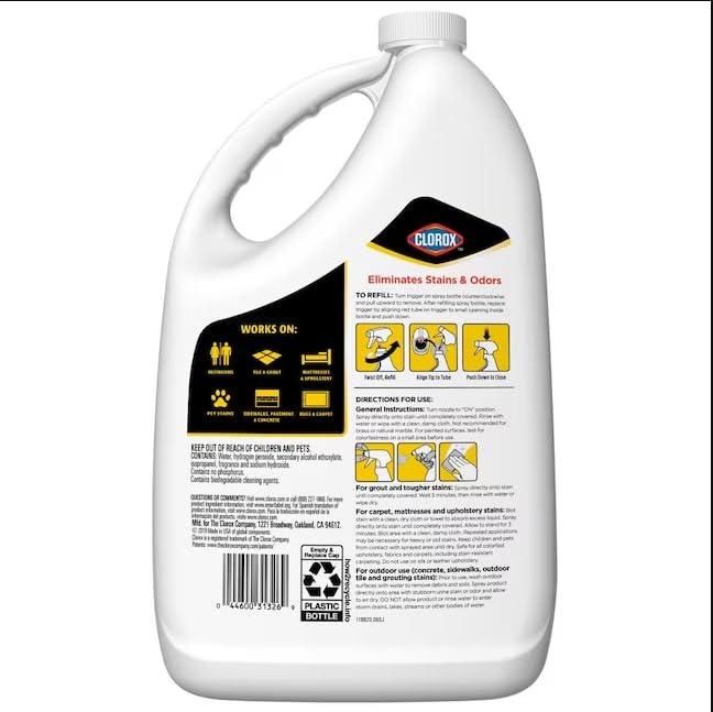 CLOROX CloroxPro Urine Remover for Stains and Odors, 128 oz Refill Gallon