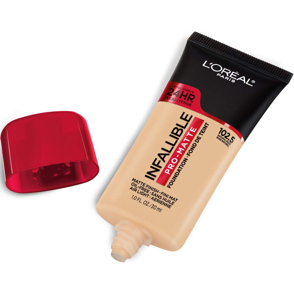 L'Oreal Paris Cosmetics Makeup Infallible Pro-Matte Liquid Longwear Foundation, Natural Rose, 1 fl oz