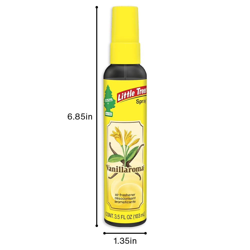 LITTLE TREES Car Air Freshener | Spray Provides a Long-Lasting Scent for Auto or Home | On-the-go Freshness | Vanillaroma, 6 Air Fresheners