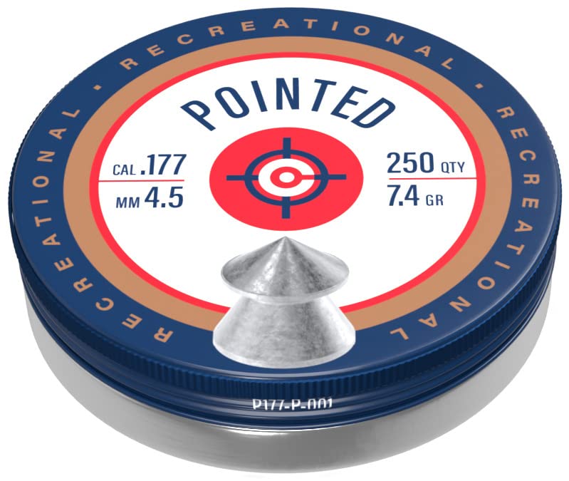 Crosman P177 .177-Caliber Pointed Pellets, 4.5mm, Black(250-Count)