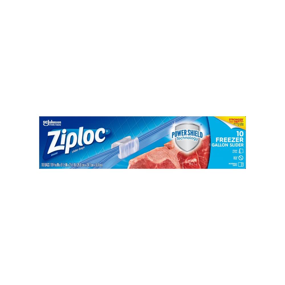 Ziploc Slider Freezer Bags - 1 gallons (10 Count (Pack of 8))