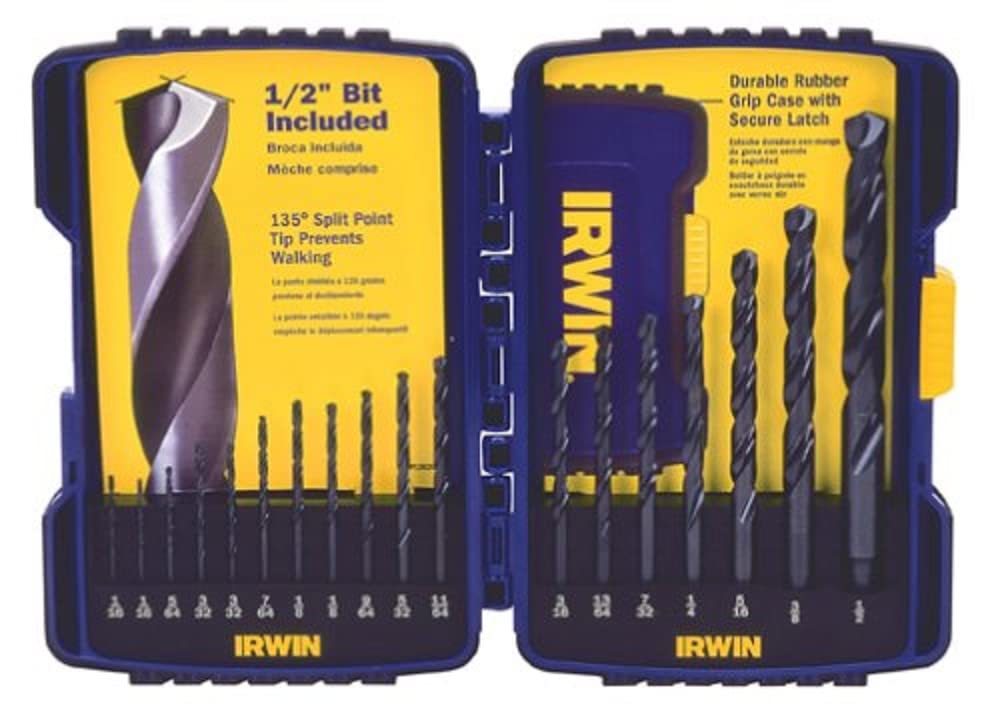 Irwin Industrial Tools 314018 Black Oxide Drill Bit Set, 18-Piece