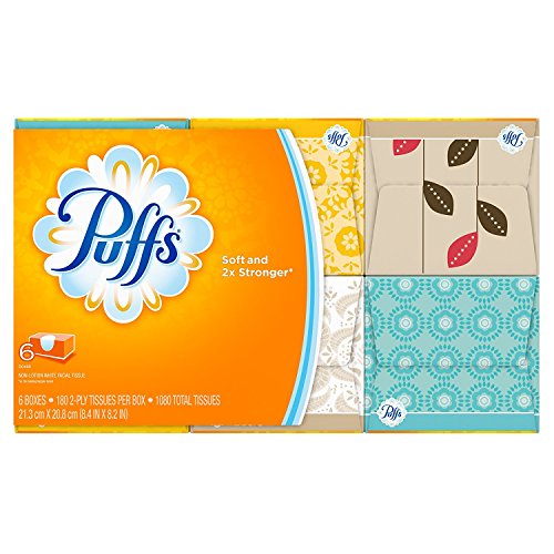 Puffs, Everyday Non-Lotion Facial Tissues, 24 Family Boxes, 180 Tissues per Box (4320 Tissues Total)