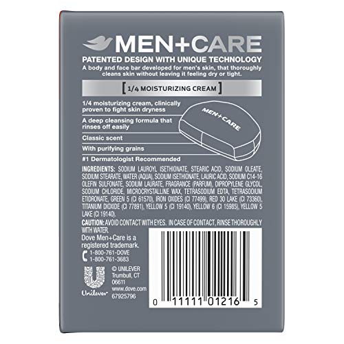 Dove Men+Care Men's Bar Soap More Moisturizing Than Bar Soap Deep Clean Effectively Washes Away Bacteria, Nourishes Your Skin 3.75 oz 2 Bars
