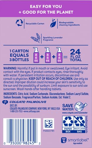 Softsoap Hand Soap Tablets Sparkling Lavender, Refill Tablets (3 Count)