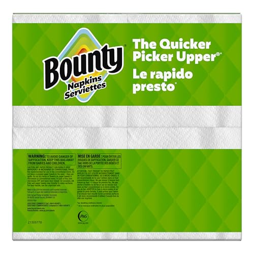 Bounty Paper Napkins, White, 400 Count
