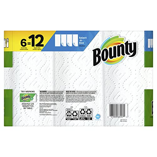 Bounty Select-A-Size Paper Towels, White, 6 Count