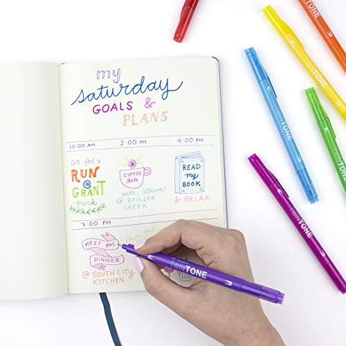 Tombow 61526 TwinTone Marker Set, Rainbow, 12-Pack. Double-Sided Markers Perfect for Planners, Journals, Doodling, and More!