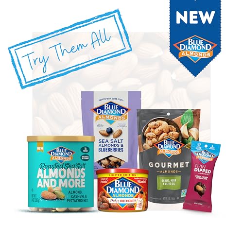 Blue Diamond Almonds Snack Nut Variety Pack for Kids, Office, School, On-the-go, 0.75 oz Gluten Free Individual Packs, Wasabi & Soy Sauce, Lightly Salted, and Smokehouse (Pack of 1,24 Count Total)