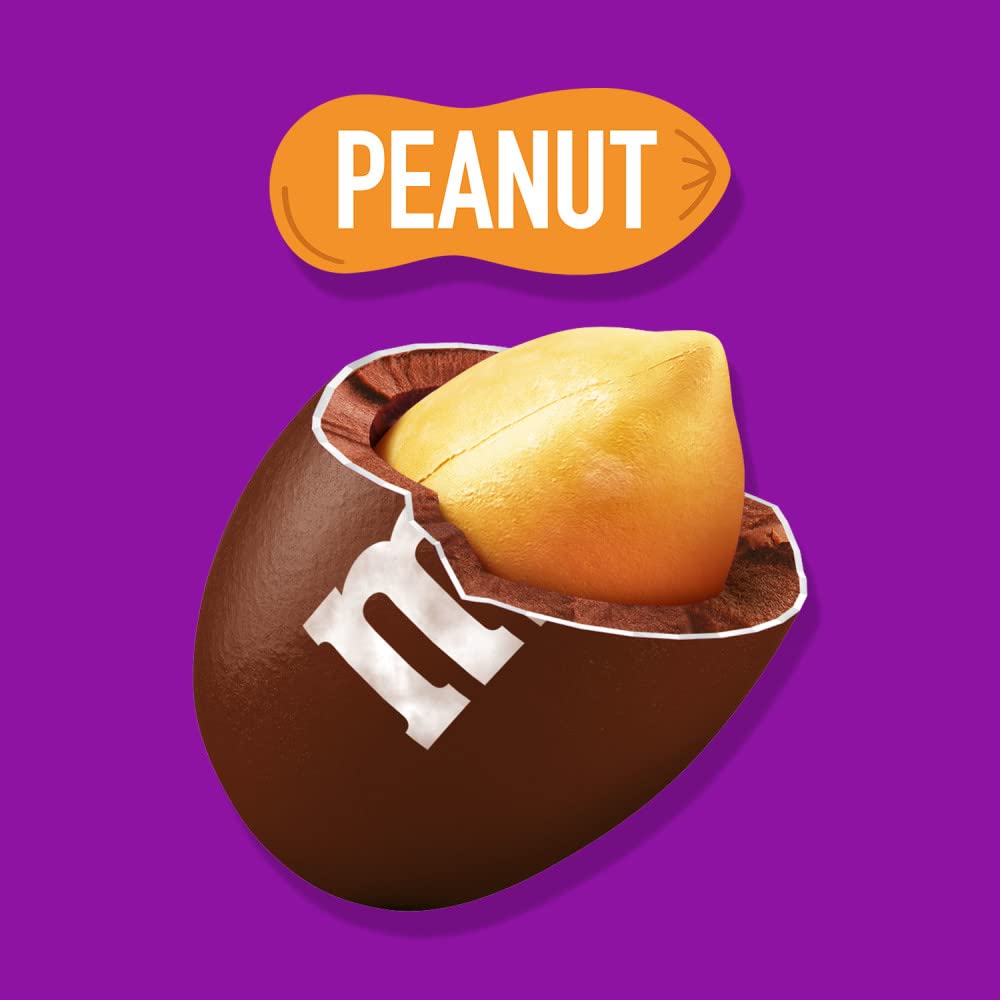 M&M'S Limited Edition Peanut Milk Chocolate Candy featuring Purple Candy, Party Size, 38 oz Bulk Resealable Bag Pack of 2