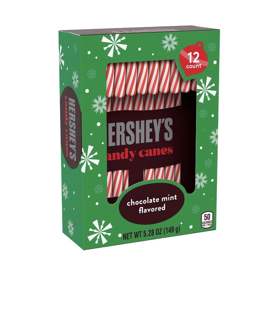 Hershey's Chocolate Mint Candy Canes, 12 Count (5.28 OZ)