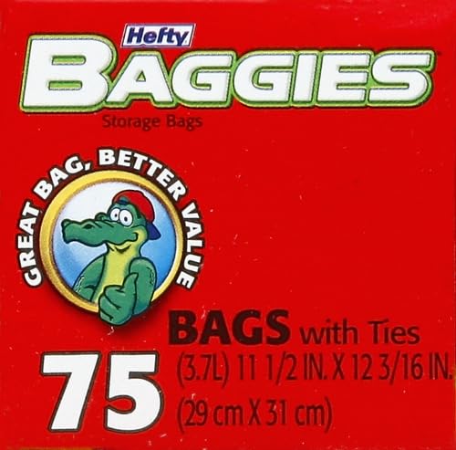 Hefty Baggies Food Storage Gallon, 75 ct