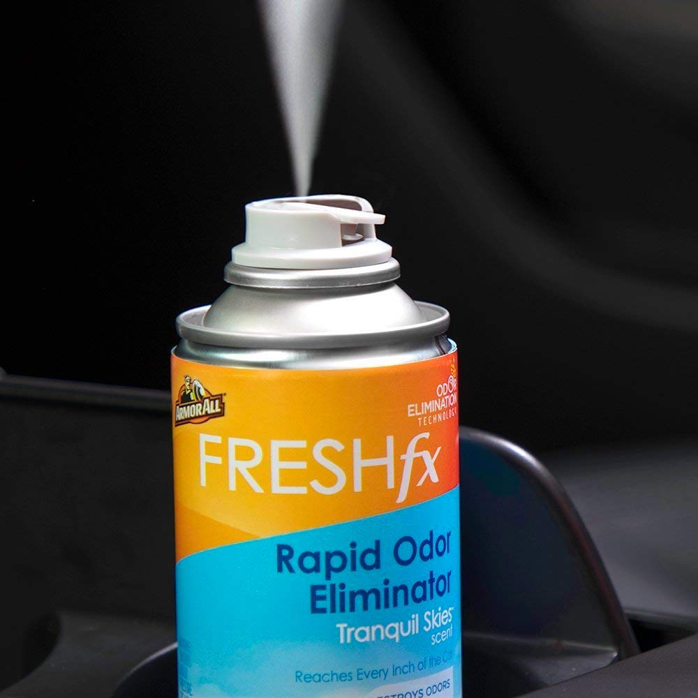 Armor All Fresh FX Car Odor Eliminator Spray by Armor All, Car Air Freshener Spray, Tranquil Skies Scent, 1.5 Oz