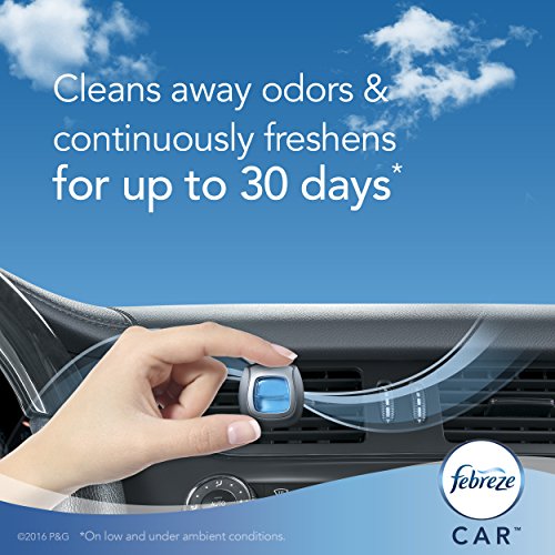 Febreze Car Vent Clip Air Freshener, Odor Eliminator for Up to 30 Days Freshness, 2 Clips (Blood Orange & Spritz)