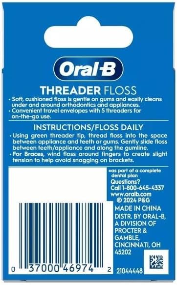 Oral-B Threader Floss, 30 Count (Pack of 6)