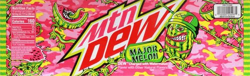 Mountain Dew Soda, Major Melon, 12oz Cans (12 Pack)