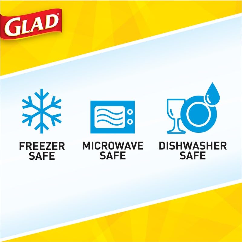 Glad Small Snack Design Series Food Storage Containers, Rectangle (9 Oz) -5 Count