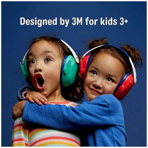 3M Kids Hearing Protection, Kids Ear Protection with Adjustable Headband, 22dB Noise Reduction Rating, Green